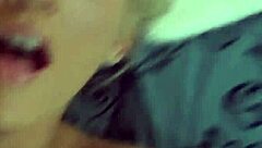 Blonde milf gets dildo in both holes, cock in mouth.