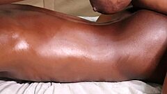 Jodie enjoys a relaxing booby massage session