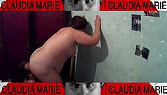 dominating the fat woman by eating her pussy and pounding her against the closet