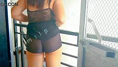 asian pornstar bumukaka in public with people seeing her wet pussy