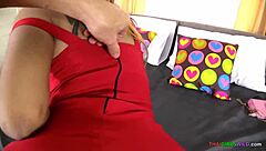 Young Thai milf with hairy pussy sucks and fucks 😍