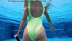 my wet swimwear in public pool