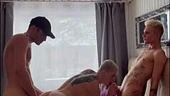 Twinks choke on big dick stepdad's anal creampie