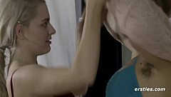 hey, amateur lesbians dive into pussy with dildo and anal beads