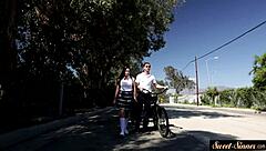 Horny teacher rides cock