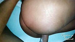 Ebony morena with wet pussy gets emotional surprise from big dick while listening to music.