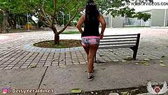 Deisyyeraldine flashes tits and ass in city streets