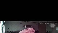 Hidden camera in the shower captures an amateur teen blonde French girl