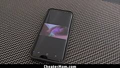 Stepmom sucks stepson's big cock in kitchen!