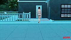 3D cartoon of cheating wife and her naughty neighbor
