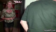 German Mother Grabs Young Handyman For Intense Fucking!