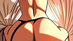 Sexy woman interacting with man in anime hentai ai.