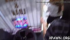 Sloppy blowjob and tight pussy fucking with monster cock in the shop!