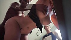 Classroom group session with MMF threesome and doggy style fucking