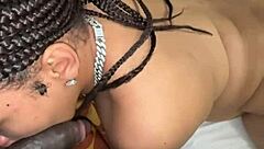 Ebony BBW Keeps Sucking Monster Cock After Cumshot in POV