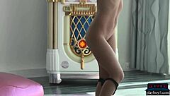 Tiny Brunette Teen Models Hot Dancing and Striptease!