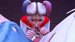 harley quinn gets dominated by big members in this rough anal scene 😈