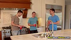 College Roommates Invite Gym Buddies For Wild Gay Bareback Orgy!