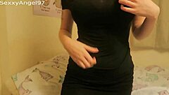 Woman Undresses, Shows Big Tits and Vagina