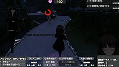 Sereka exposes in naked coat outdoors.