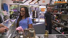Amateur Babe Nailed Hard at Pawnshop by Hidden Cam
