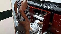 Horny Mature Woman Fucks Kitchen Repair Guy With Monster Cock