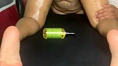 practicing a sensual massage on my pretty step sister with oiled big ass