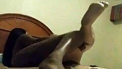 black shemale dominates lataino with fierce pounding