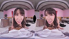 Young Asian wife fulfills her husband’s desire and gets satisfied by another man in VR porn
