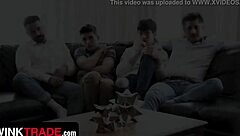 naughty twinks swap stepdaddies in taboo orgy.