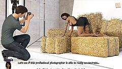 sexy brunette shows big fake boobs and ass for homemade camera