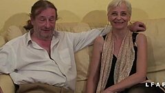 granny wants hot cumshot in threesome casting