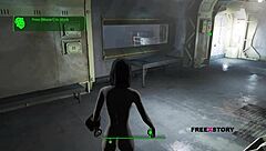 Gay scene in Fallout 4 with a nude character and a 3D blowjob