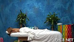 Sensual massage session with oiled teen 18+