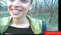 Amateur ass to mouth fucking in wild car threesome.  