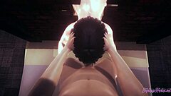 naruto hentai threesome hinata blowjob and wall fucking