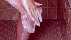 new teen brunette took a shower after photoshoot