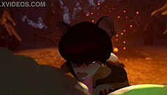 Furry character sucking cock in hentai anime style