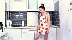 Natural Brunette With Hairy Pussy Masturbating