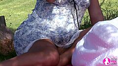 Viv Thomas Lesbian Hd - Blonde And Brunette Babes Having Sex At The Garden.