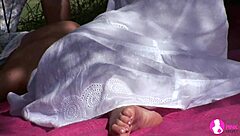 Viv Thomas Lesbian Hd - Blonde And Brunette Babes Having Sex At The Garden.