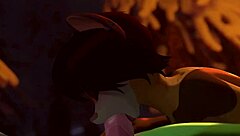 Furry character sucking cock in hentai anime style