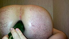 i'm the gay guy with a vegetable in my ass during shower sex