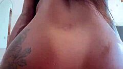 Long-legged beauty gets hard anal and facefull of cum