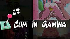 Flash your boobs for more cumshot in this futanari hentai game episode
