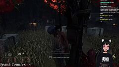 Vtuber Lewdneko has some fun with DBD and gets a spanking