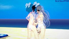 Miku kohinata and laura bodewig having lesbian play in symphogear hentai