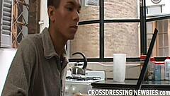 Crossdressing Sissy Slut in Stockings and Lingerie