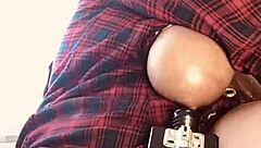 Big titty slut, get fucked by that machine on your huge tits!