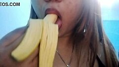 Steamy blowjob scene with a curvaceous Filipino woman